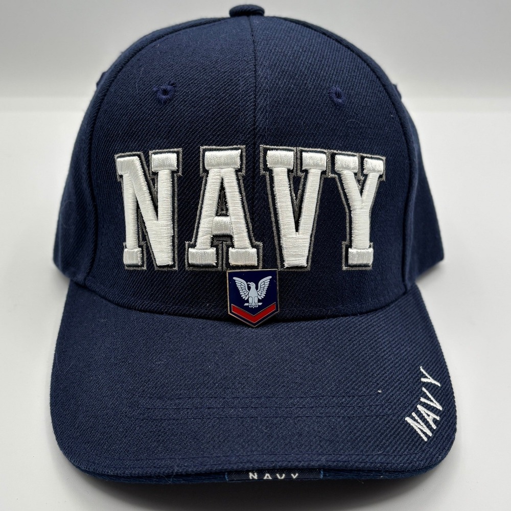 Rapid Dominance US Navy Hat Blue 3D Embroidered Petty Officer Pin Veteran Cap